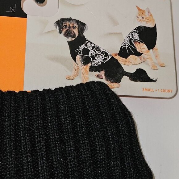 NEW Spiderweb Sweater Dog Cat Pet Halloween Costume Size Small (Up to 20 lbs) - Picture 4 of 7